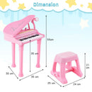 31-Key Kids Piano with Stool and Microphone – Pink
