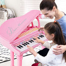 31-Key Kids Piano with Stool and Microphone – Pink