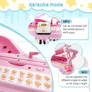 31-Key Kids Piano with Stool and Microphone – Pink