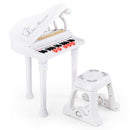 31-Key Kids Piano with Stool and Microphone – White