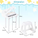 31-Key Kids Piano with Stool and Microphone – White