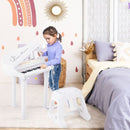 31-Key Kids Piano with Stool and Microphone – White