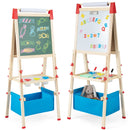 Adjustable Wooden Art Easel with Storage Bag – Natural