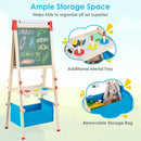 Adjustable Wooden Art Easel with Storage Bag – Natural