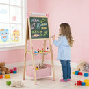 Adjustable Wooden Art Easel with Storage Bag – Pink