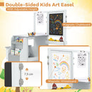 Double-sided kids art easel with magnetic chalkboard and whiteboard, adjustable height for versatile play and.