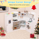 Corner Play Kitchen with Lights and Chef Outfit – White