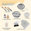 Corner Play Kitchen with Lights and Chef Outfit – White