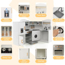 Corner Play Kitchen with Lights and Chef Outfit – White