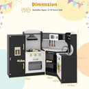 Corner Play Kitchen with Lights and Chef Outfit – Black