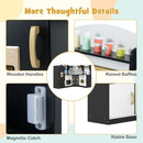 Corner Play Kitchen with Lights and Chef Outfit – Black