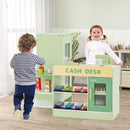 Wooden Grocery Store with Vending Machine and Play Food – Green