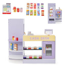 Wooden Grocery Store with Vending Machine and Play Food – Purple