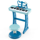 37-Key Kids Keyboard with Microphone and Stool – Blue