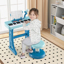 37-Key Kids Keyboard with Microphone and Stool – Blue
