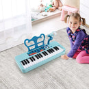 37-Key Kids Keyboard with Microphone and Stool – Blue