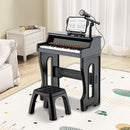 37-Key Kids Piano with Adjustable Microphone – Black