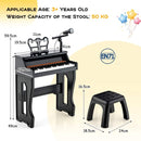 37-Key Kids Piano with Adjustable Microphone – Black