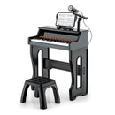 37-Key Kids Piano with Adjustable Microphone – Black