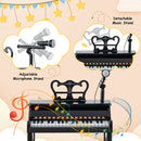 37-Key Kids Piano with Adjustable Microphone – Black