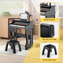 37-Key Kids Piano with Adjustable Microphone – Black