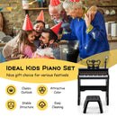 37-Key Kids Piano with Adjustable Microphone – Black