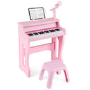 37-Key Kids Piano with Adjustable Microphone – Pink