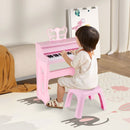 37-Key Kids Piano with Adjustable Microphone – Pink