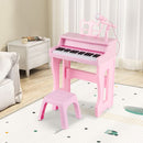 37-Key Kids Piano with Adjustable Microphone – Pink