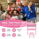 37-Key Kids Piano with Adjustable Microphone – Pink