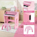 37-Key Kids Piano with Adjustable Microphone – Pink