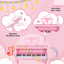 37-Key Kids Piano with Adjustable Microphone – Pink