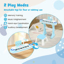Kids Electronic Piano with Stool and Music Score – Blue