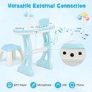 Kids Electronic Piano with Stool and Music Score – Blue