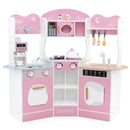Corner Play Kitchen with Coffee Maker and Cookware – Pink