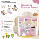Corner Play Kitchen with Coffee Maker and Cookware – Pink