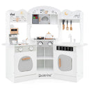 Corner Play Kitchen with Coffee Maker and Cookware – White