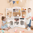 Corner Play Kitchen with Coffee Maker and Cookware – White