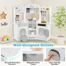 Corner Play Kitchen with Coffee Maker and Cookware – White