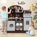 Brown Play Kitchen with Coffee Maker and Washing Machine – Coffee