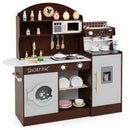 Brown Play Kitchen with Coffee Maker and Washing Machine – Coffee