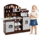 Brown Play Kitchen with Coffee Maker and Washing Machine – Coffee