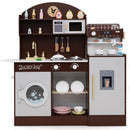 Brown Play Kitchen with Coffee Maker and Washing Machine – Coffee
