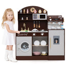 Brown Play Kitchen with Coffee Maker and Washing Machine – Coffee