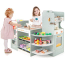 Wooden Grocery Store with Coffee Maker and Vending Machine – Green