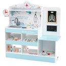 Wooden Doctor Play Station with 24 Toy Accessories – Blue