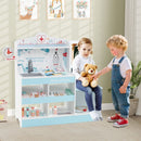 Wooden Doctor Play Station with 24 Toy Accessories – Blue