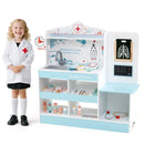 Wooden Doctor Play Station with 24 Toy Accessories – Blue