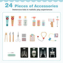 Wooden Doctor Play Station with 24 Toy Accessories – Blue
