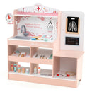 Wooden Doctor Play Station with 24 Toy Accessories – Pink